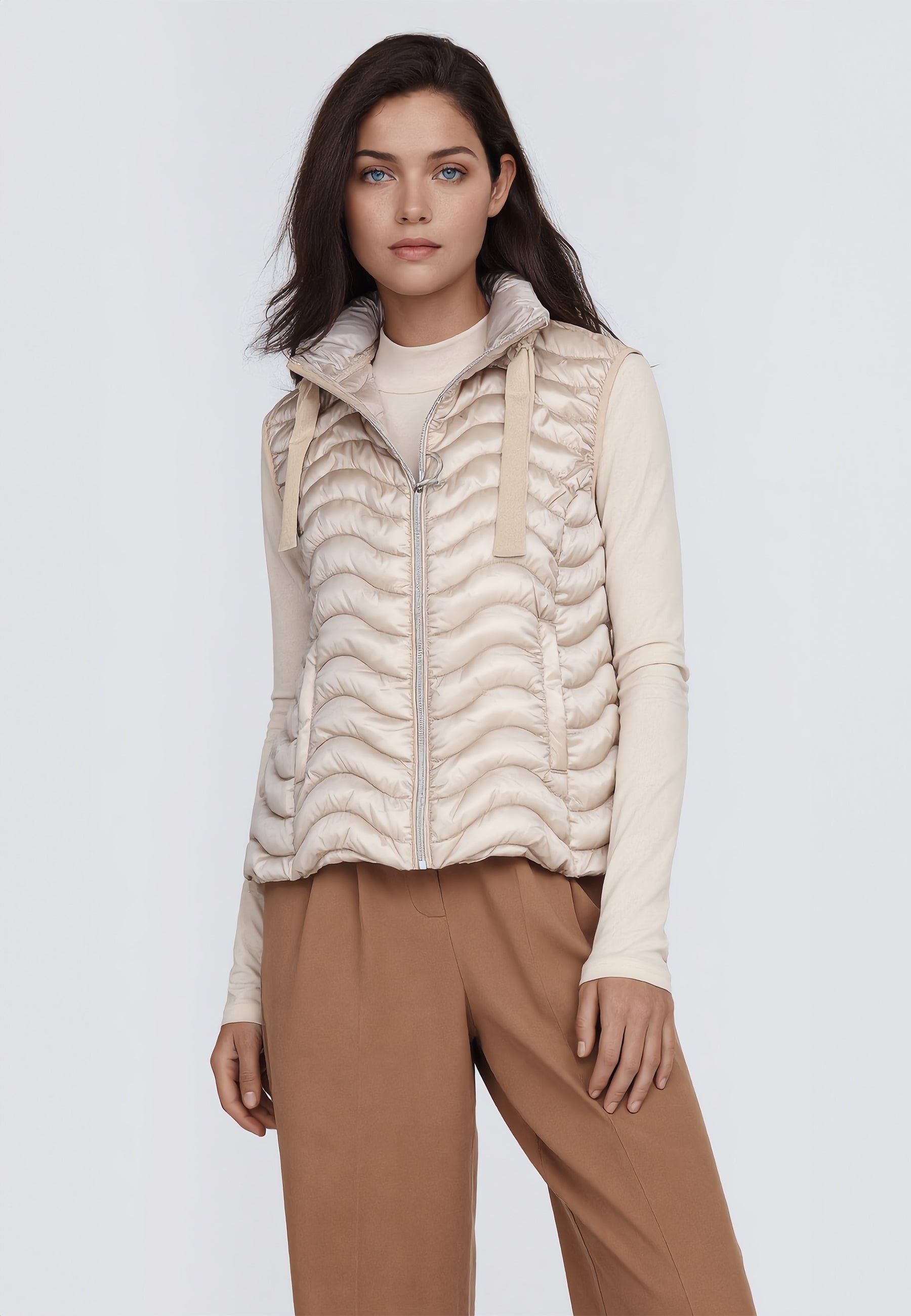 SATINETTE Gilet Donna Trapuntato Leggero Effetto Onda ART. LORY VEST 017