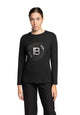Maglia in maglina a maniche lunghe con logo in strass LAURA BIAGIOTTI LB24I1566