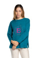 Maglia con logo jaquard e strass LAURA BIAGIOTTI LB24I3005