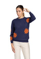Maglia girocollo con applicazioni di fiori LAURA BIAGIOTTI LB24I3019