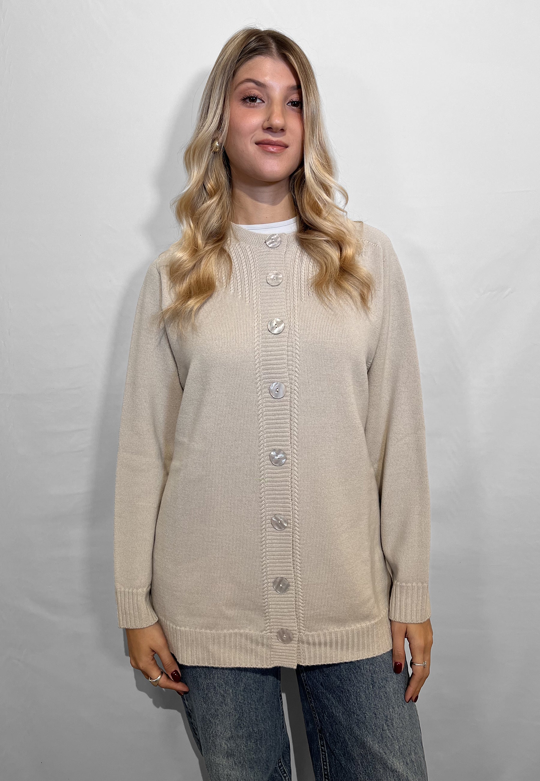 LE MORBIDE Giacca Donna Maglia Coreana in Pura Lana ART. 02126