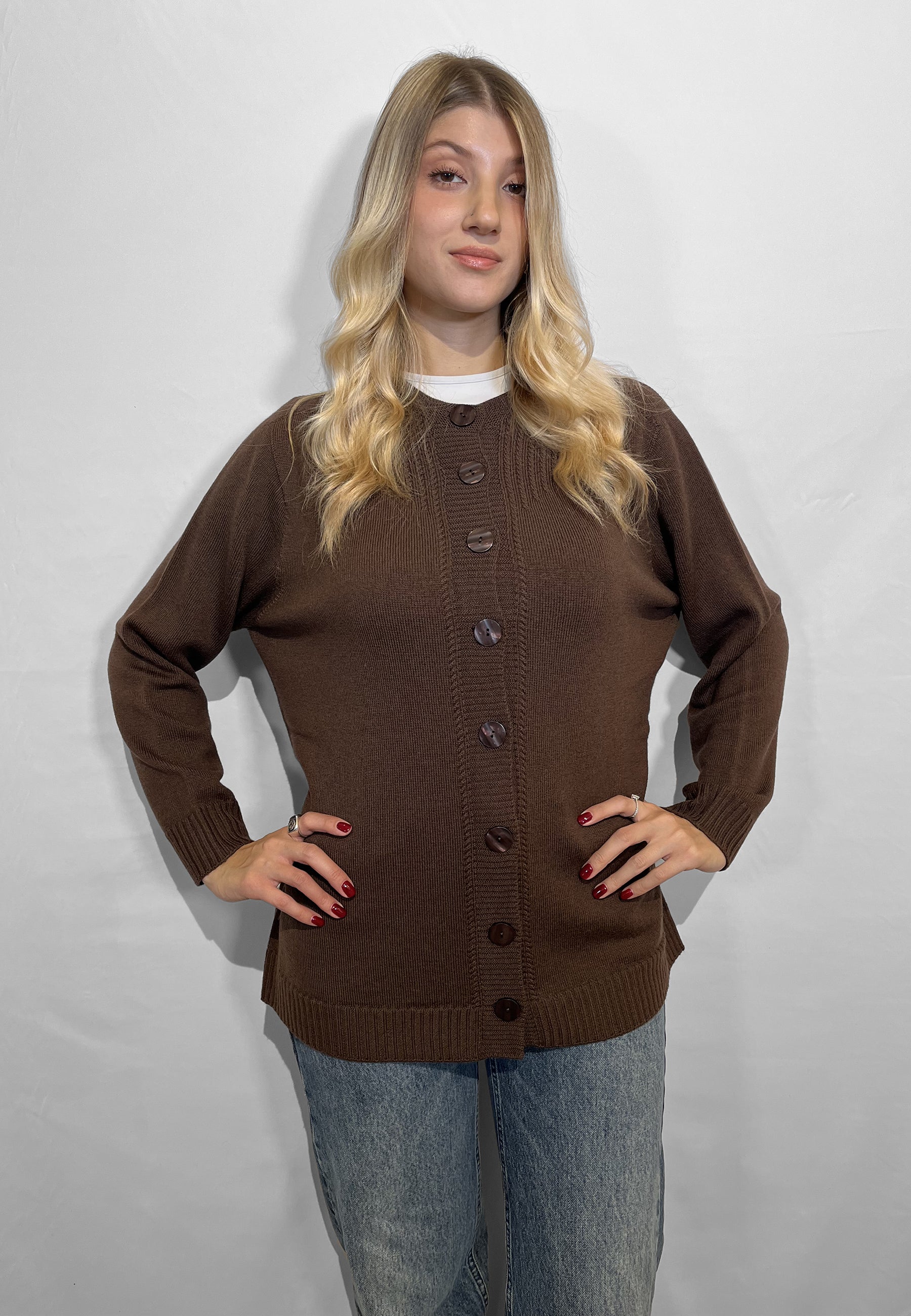 LE MORBIDE Giacca Donna Maglia Coreana in Pura Lana ART. 02126