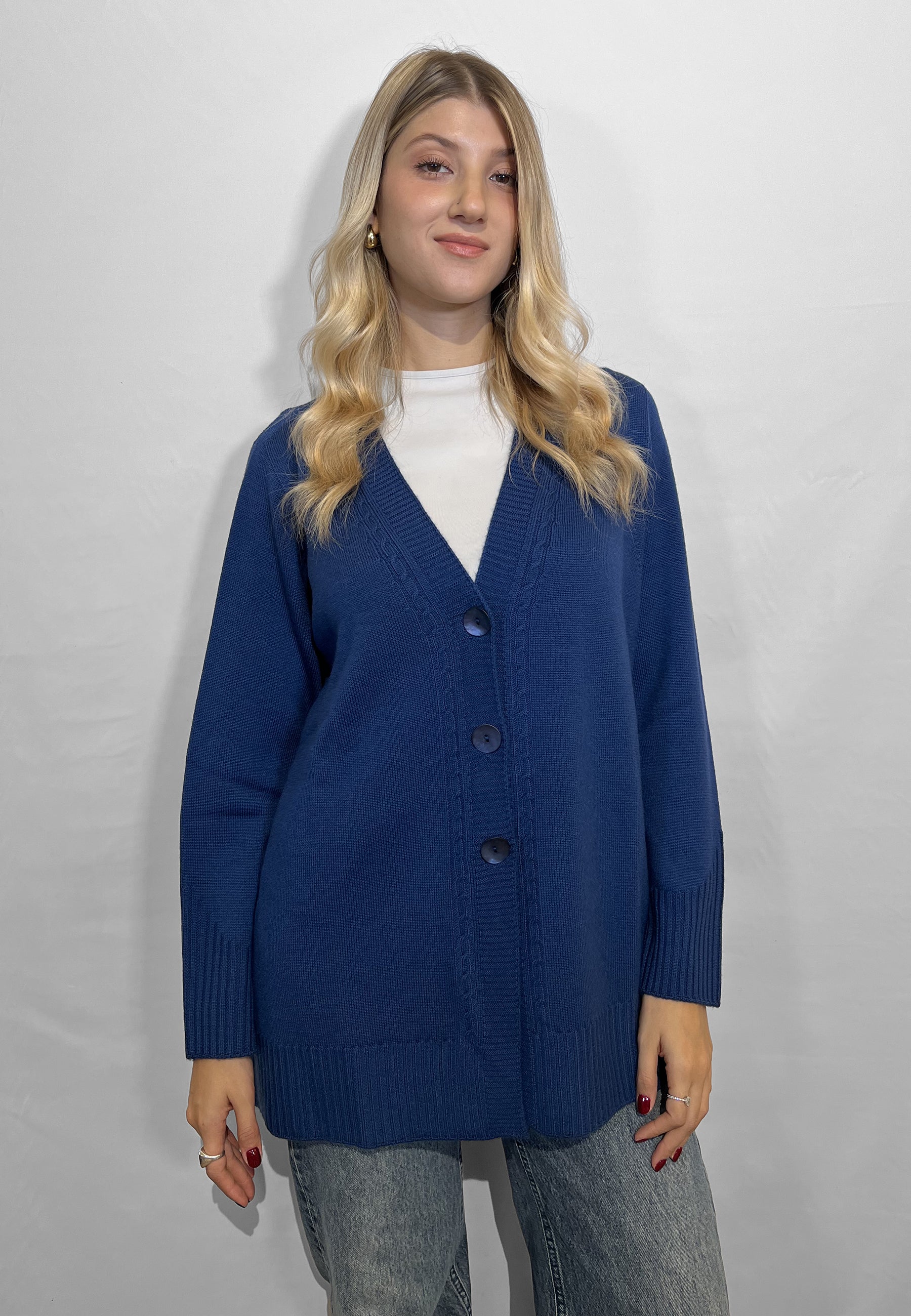 LE MORBIDE Giacca Donna Maglia Cardigan in Pura Lana ART. 02127