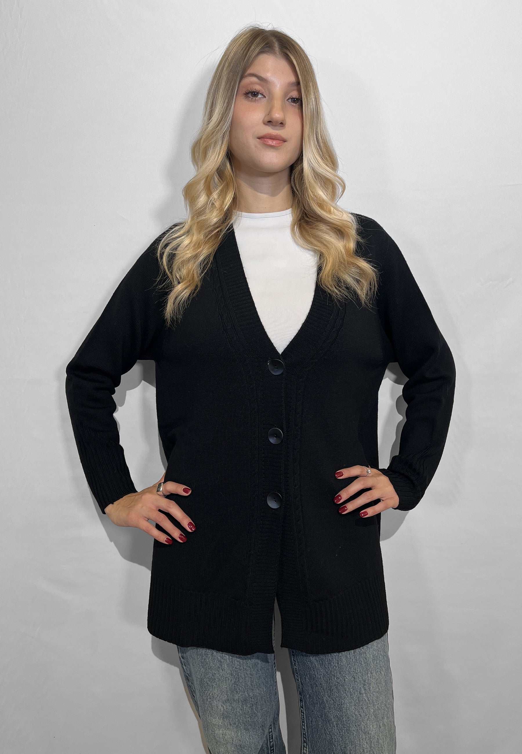 LE MORBIDE Giacca Donna Maglia Cardigan in Pura Lana ART. 02127