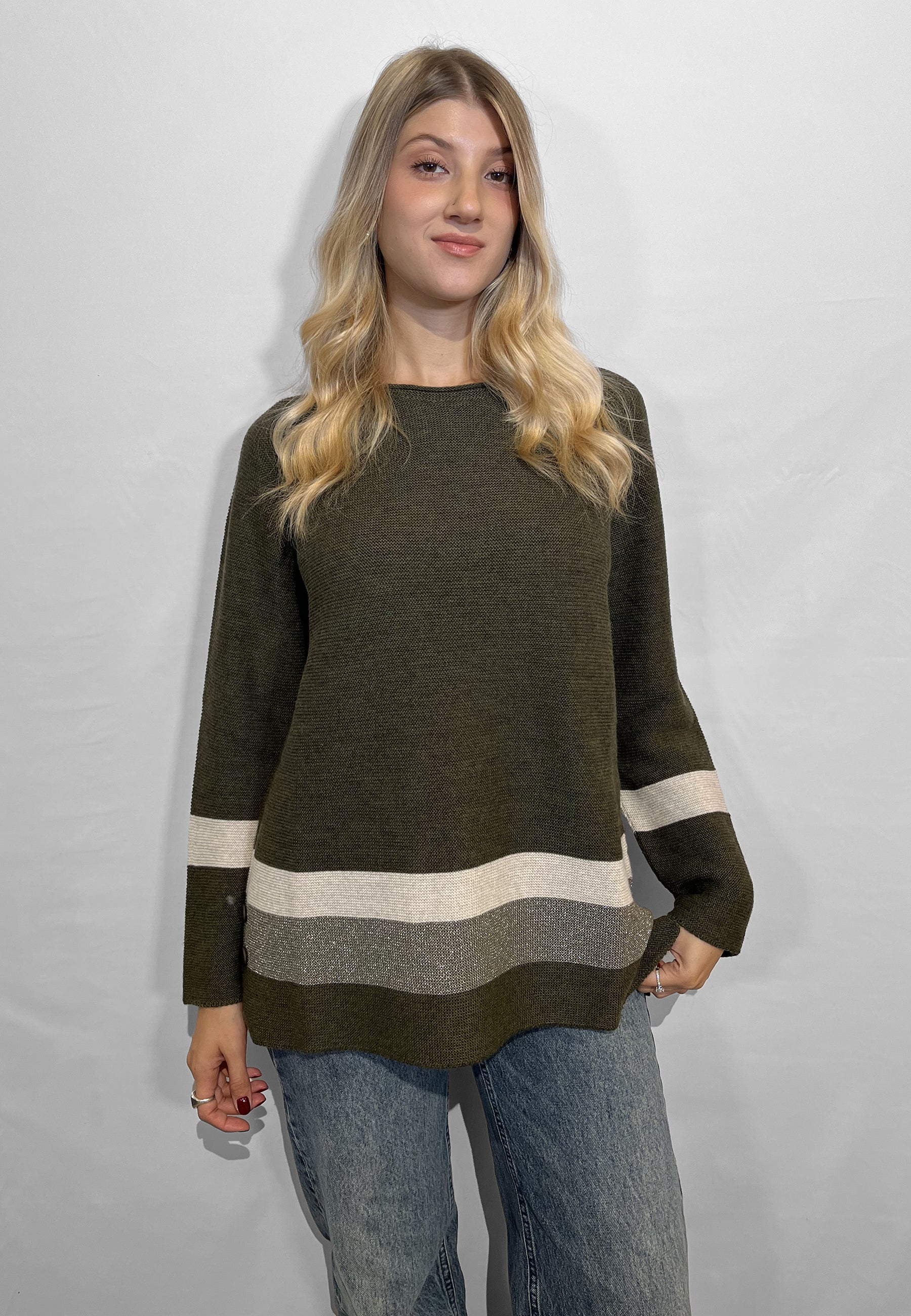 LE MORBIDE Maglia Donna Manica Lunga Inserti Lurex ART. 02147