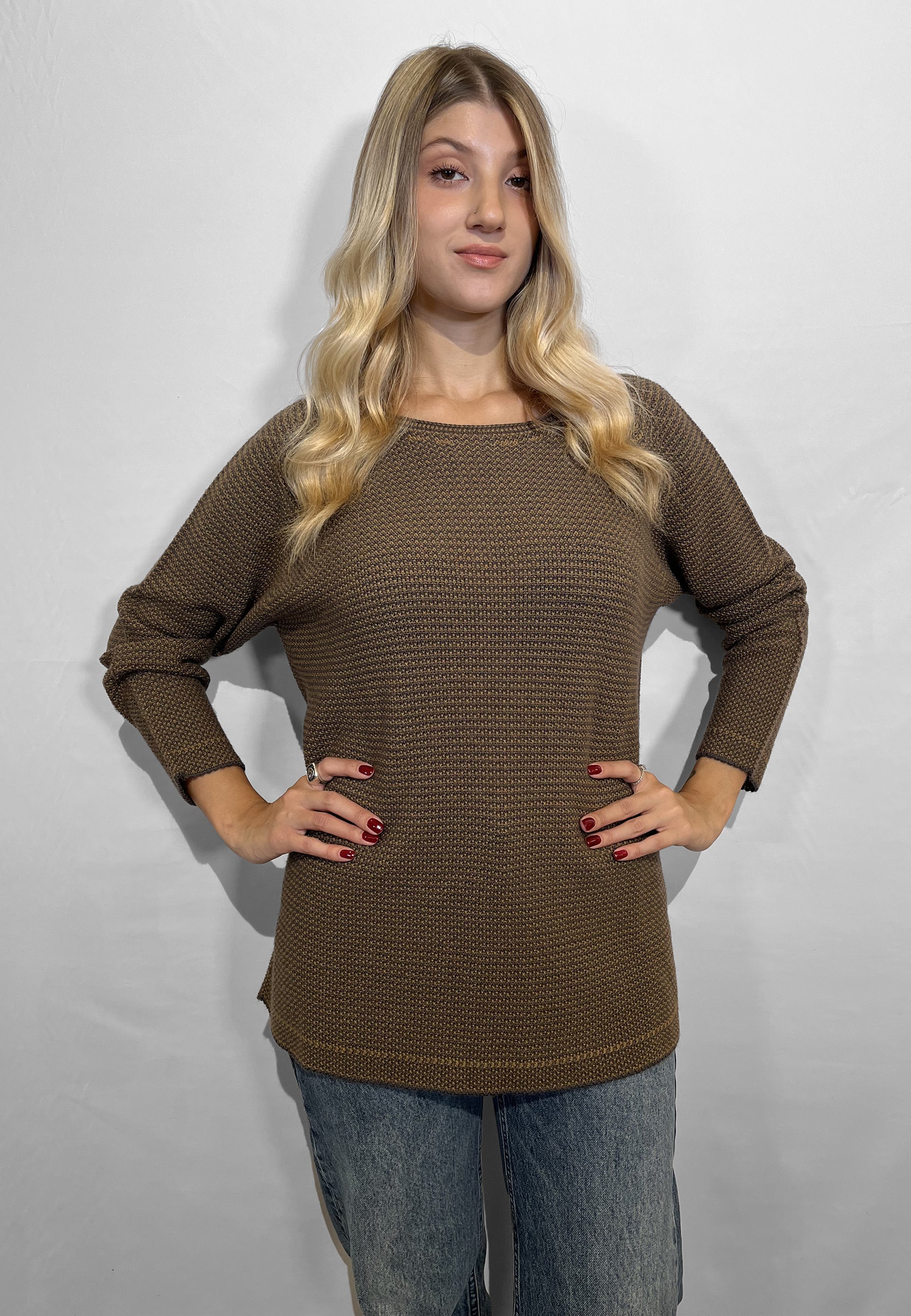 LE MORBIDE Maglia Donna Manica Lunga Lavorata Lana Over ART. 02162