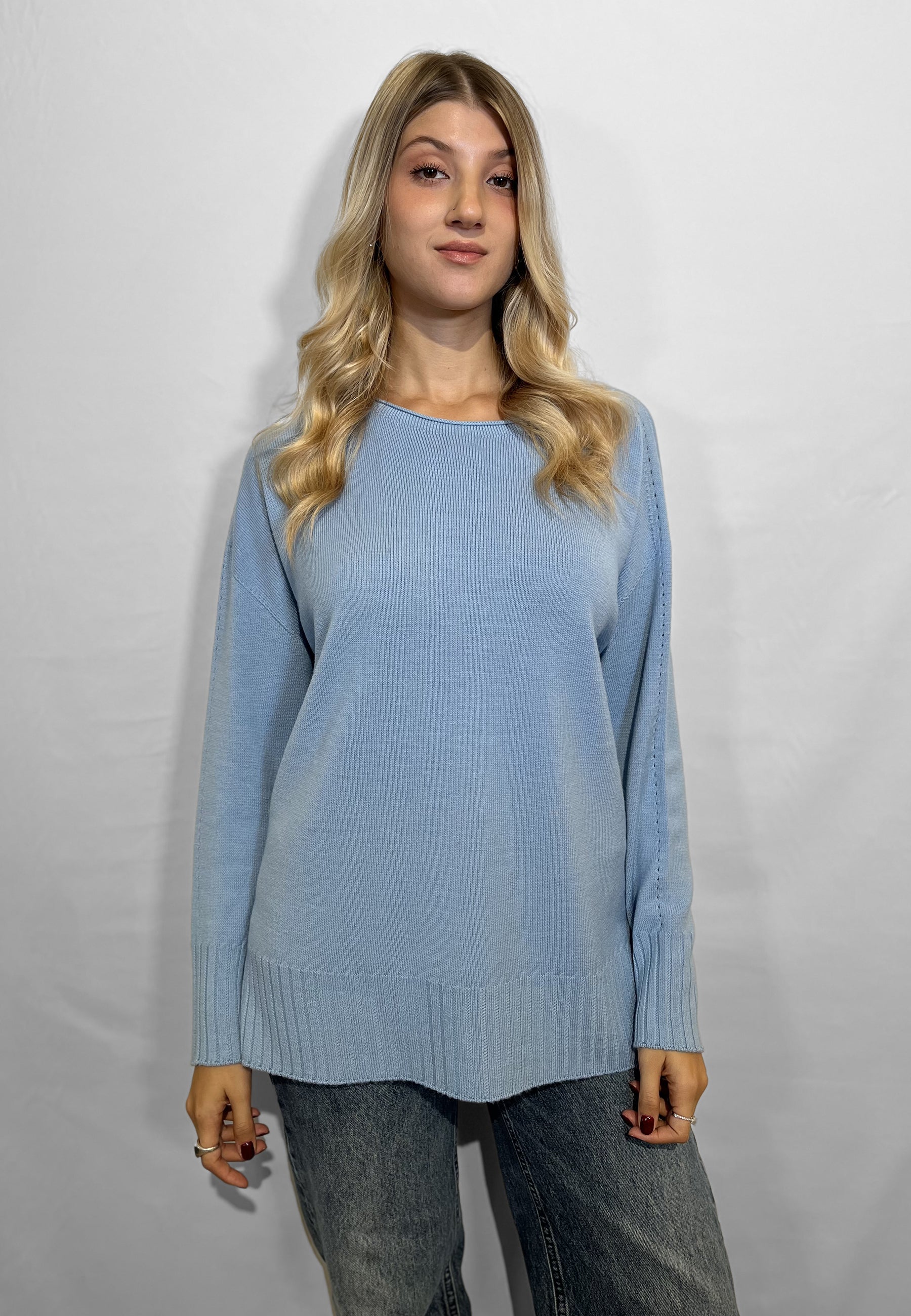 LE MORBIDE Maglia Donna Manica Lunga Pura Lana Over ART. 02163