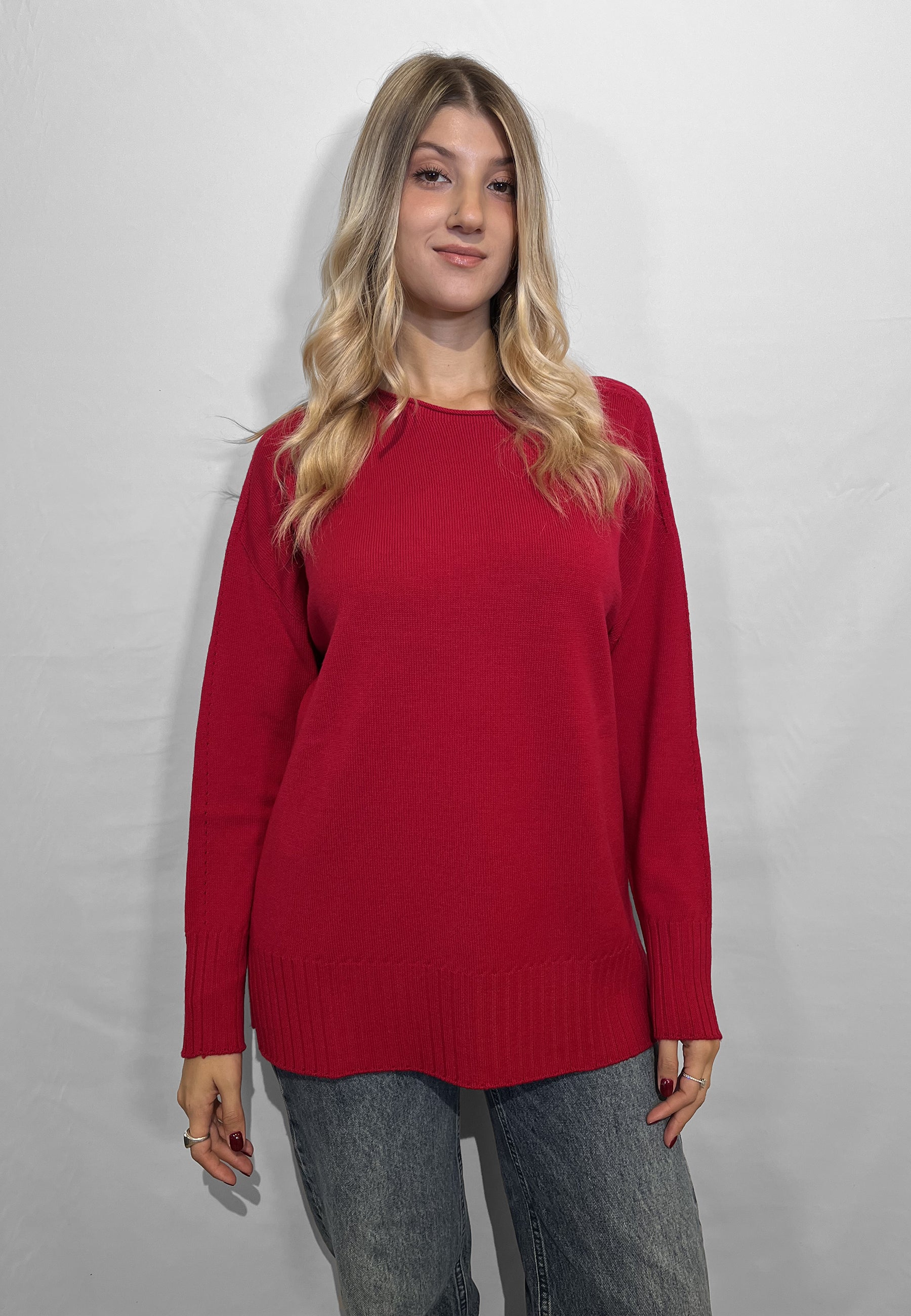 LE MORBIDE Maglia Donna Manica Lunga Pura Lana Over ART. 02163