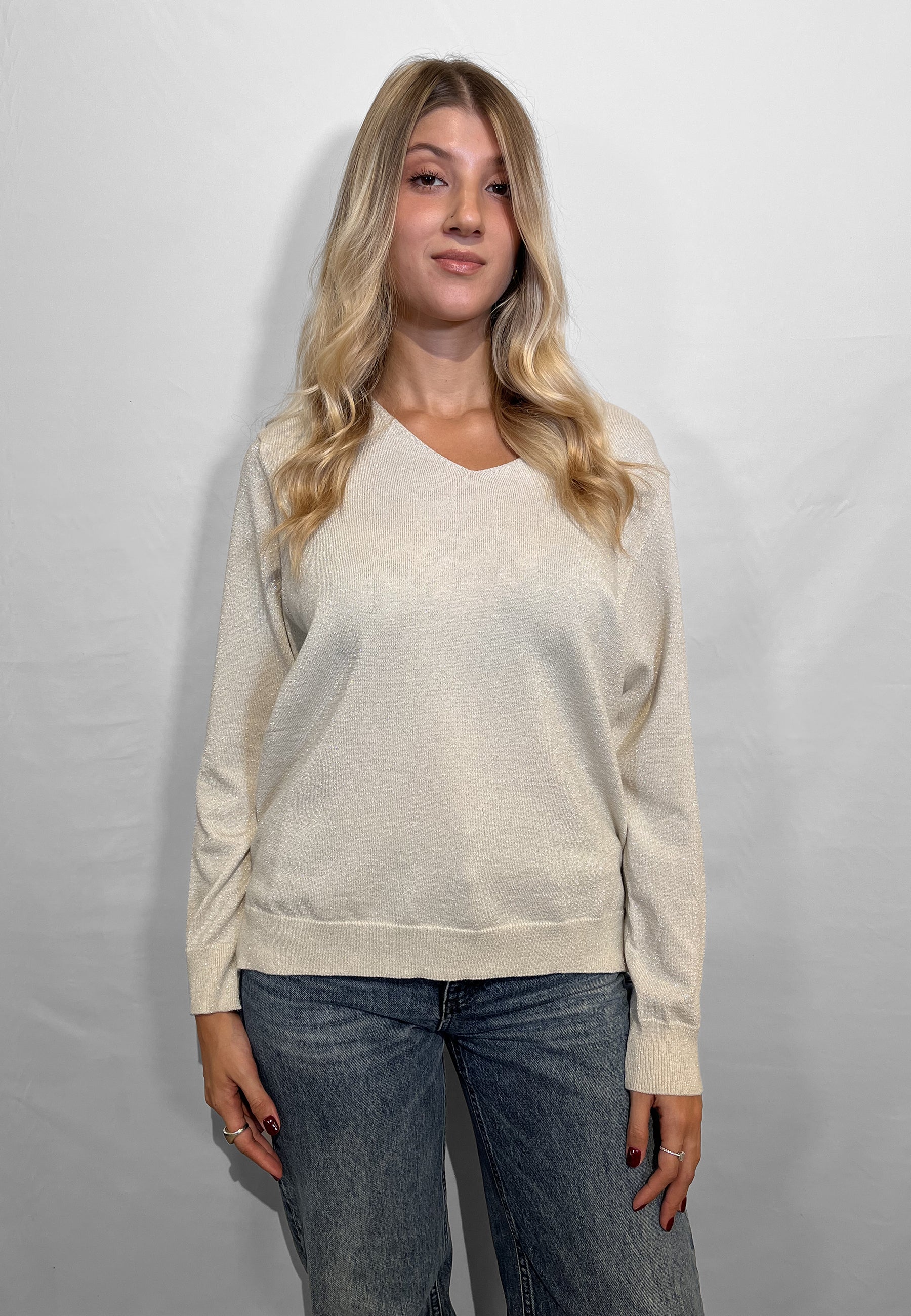 LE MORBIDE Maglia Donna Manica Lunga Scollo V Over ART. 02167