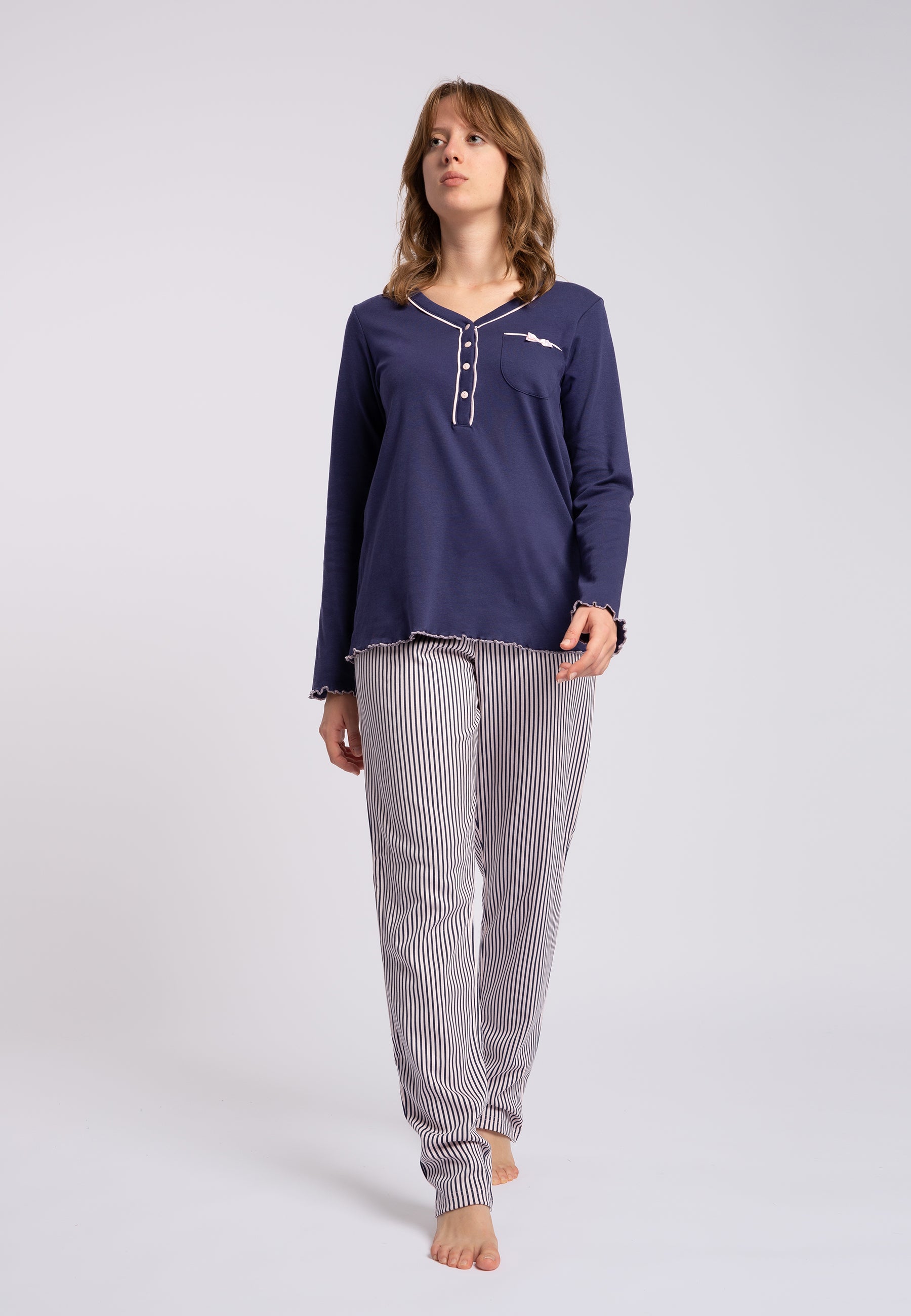 Pigiama Donna 100% Cotone Felpato LOVABLE 9L0DO4