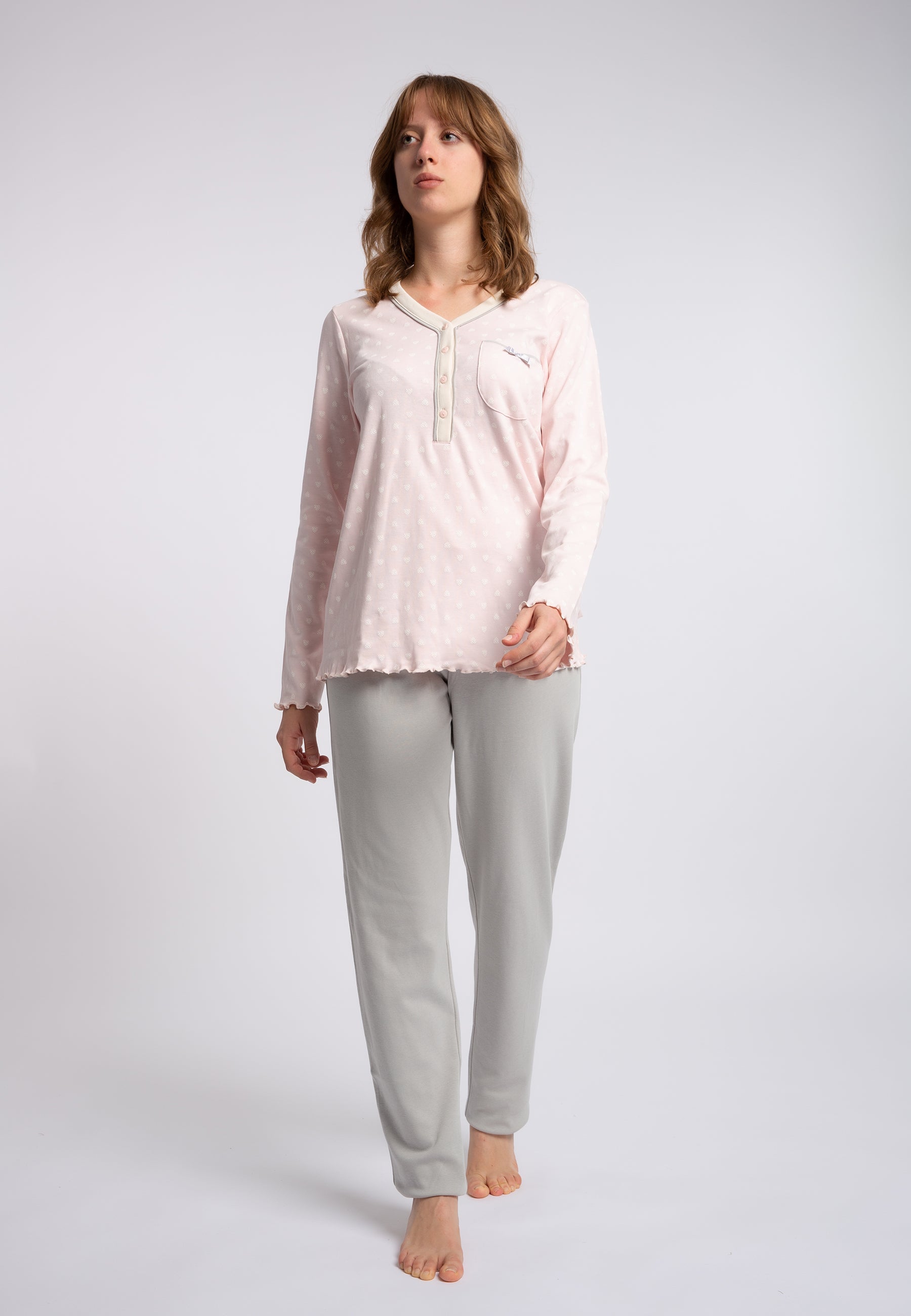 Pigiama Donna 100% Cotone Felpato LOVABLE 9L0DO4