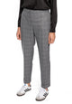 Pantalone dritto grigio a quadri con risvolto LUISA VIOLA P094F1-7316