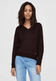 YES ZEE Maglia Donna Scollo a V Inserti Lamé Calda M046IL00