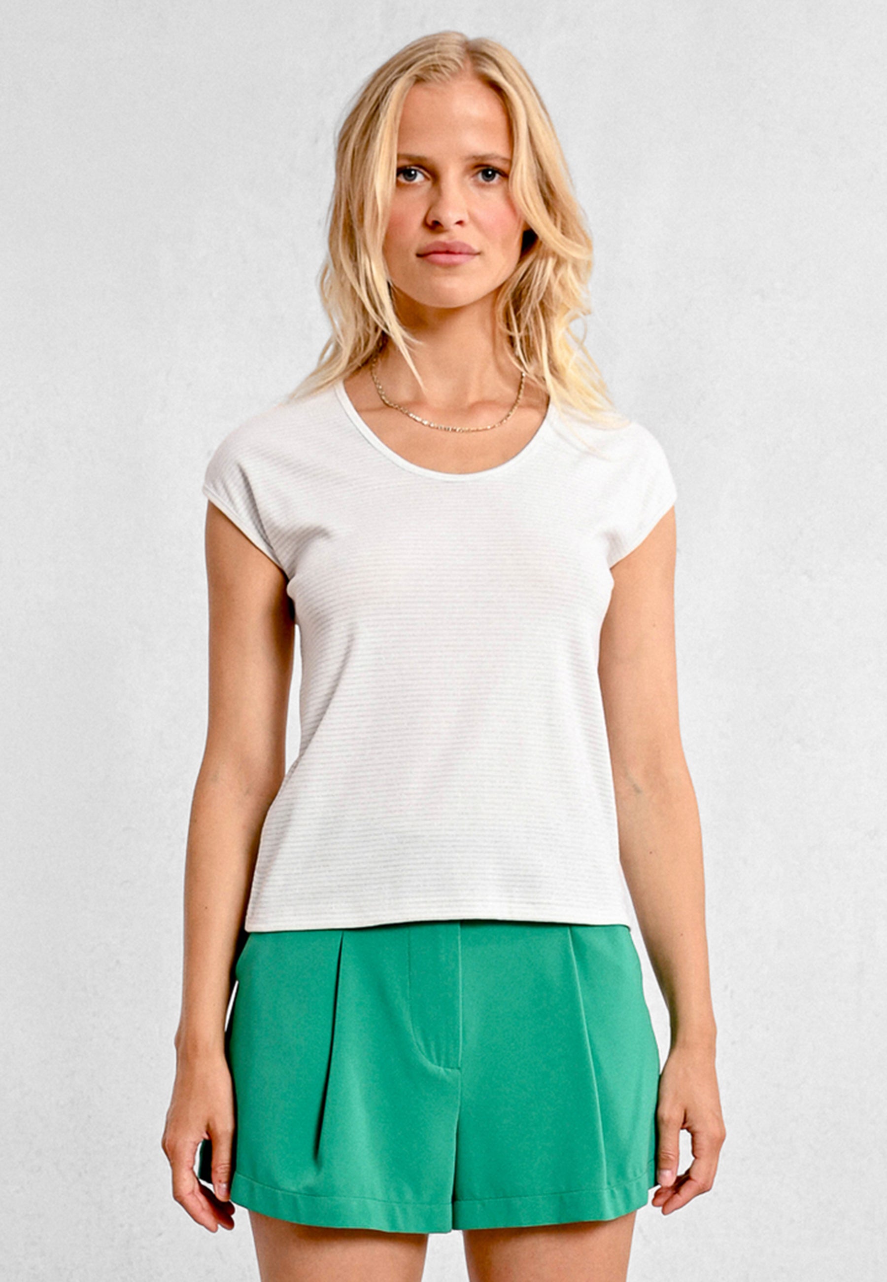 T-Shirt Donna Mezza Manica Rigata Lurex MOLLY BRACKEN M148DP