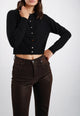 SUSY MIX Cardigan Donna Crop Bottoni Gioiello Caldo M153
