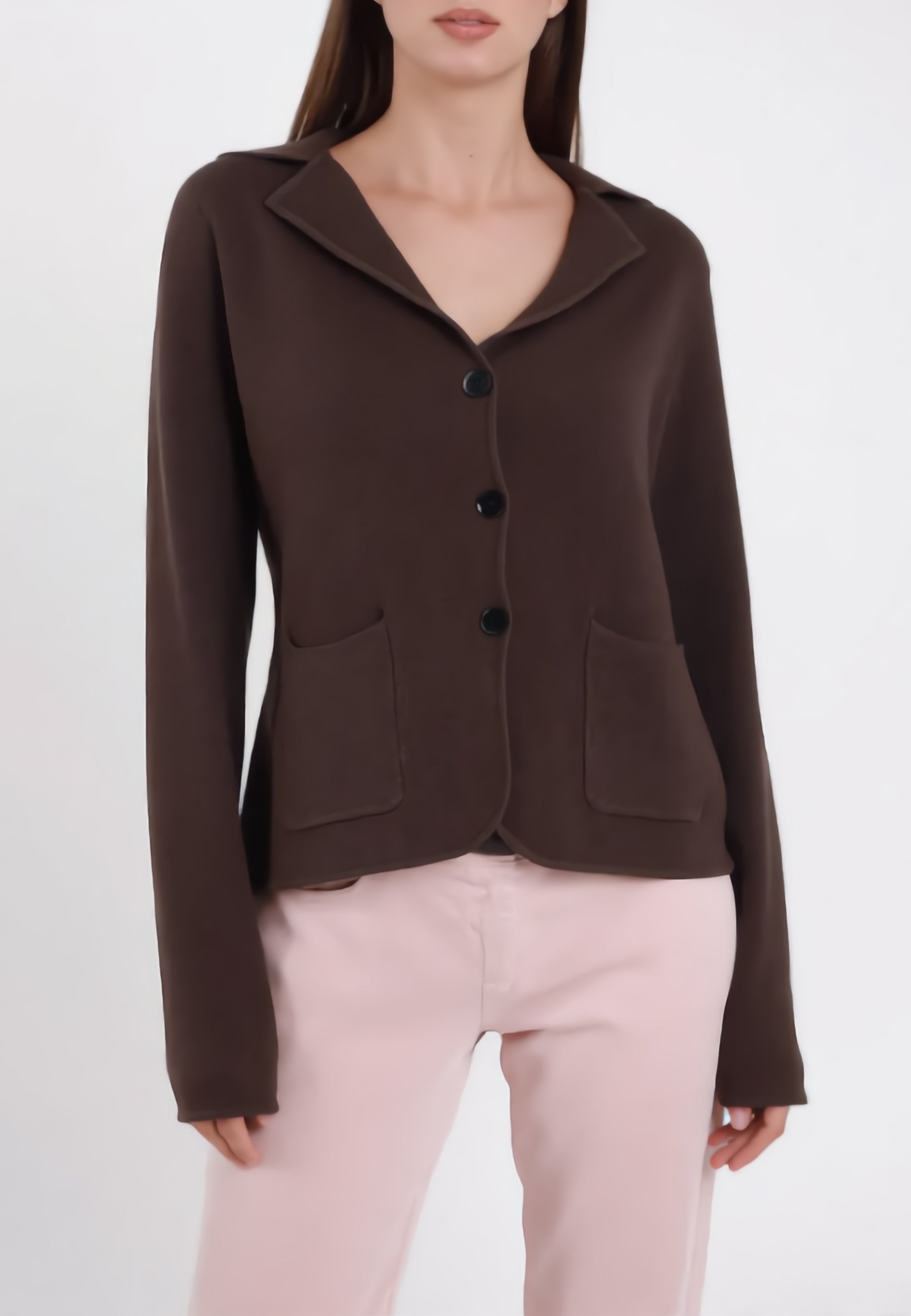 SUSY MIX Giacca Donna 3 Bottoni Taschine Frontali in Maglia M184