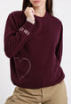 SUSY MIX Pullover Donna Girocollo Ricamo Cuore Invernale M207