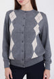SUSY MIX Cardigan Donna Scollo Coreana Viscosa Calda Rombi M257