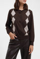 SUSY MIX Cardigan Donna Scollo Coreana Viscosa Calda Rombi M257