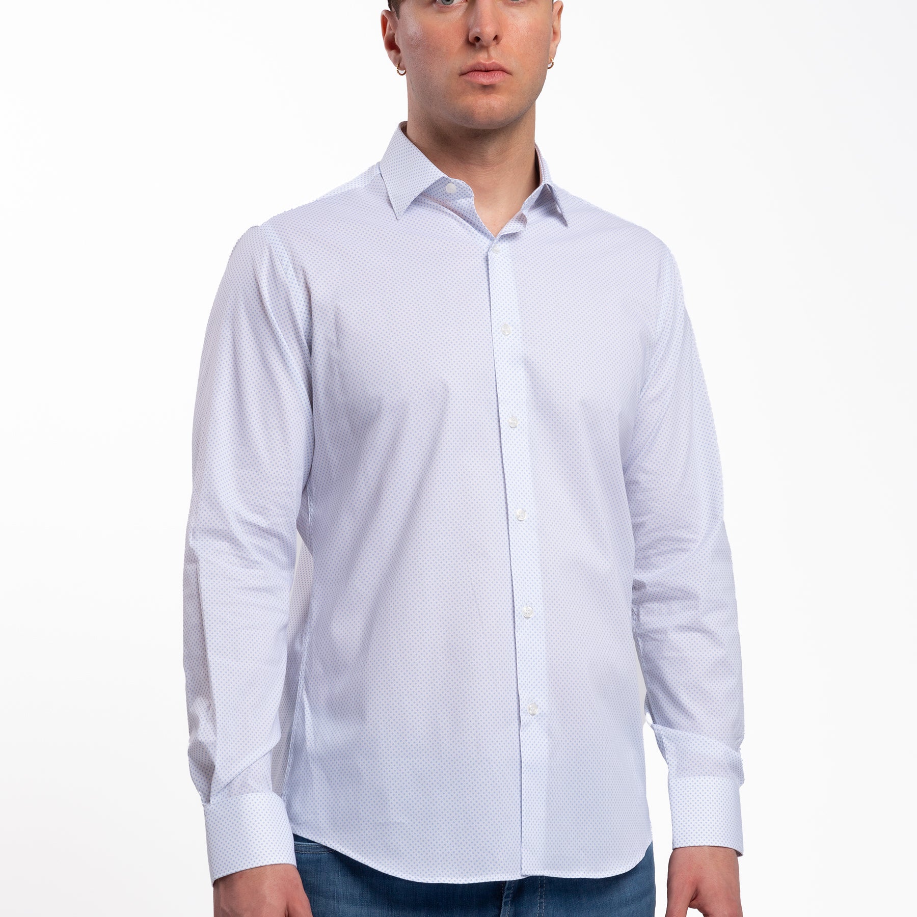 Camicia Uomo Manica Lunga Cotone Microfantasia INGRAM 5T061-30-SLI-C