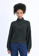 Maglia collo alto a coste larghe e pailettes MOLLY BRACKEN T1662BH