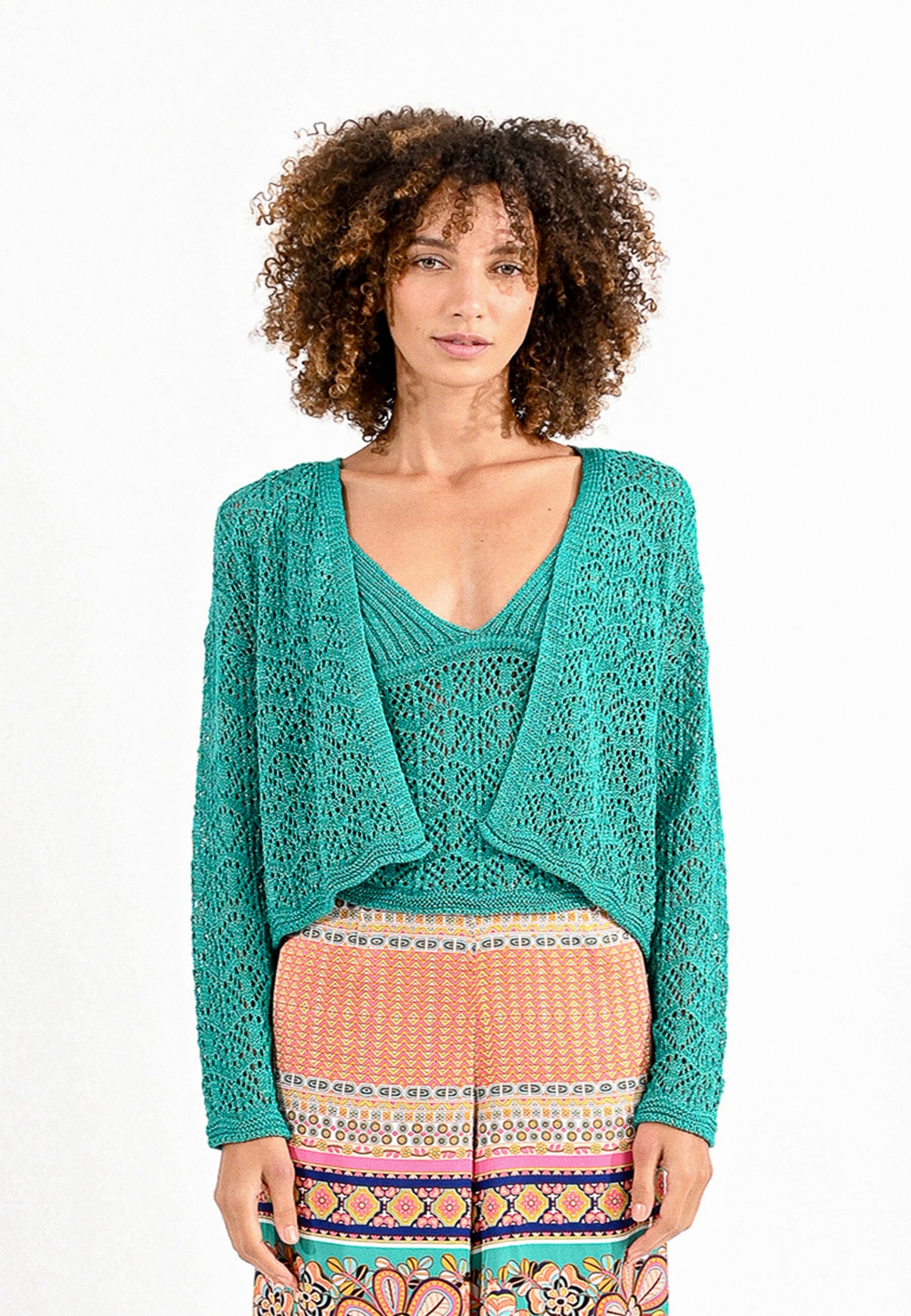 MOLLY BRACKEN LA1501CP Coprispalle traforato lurex