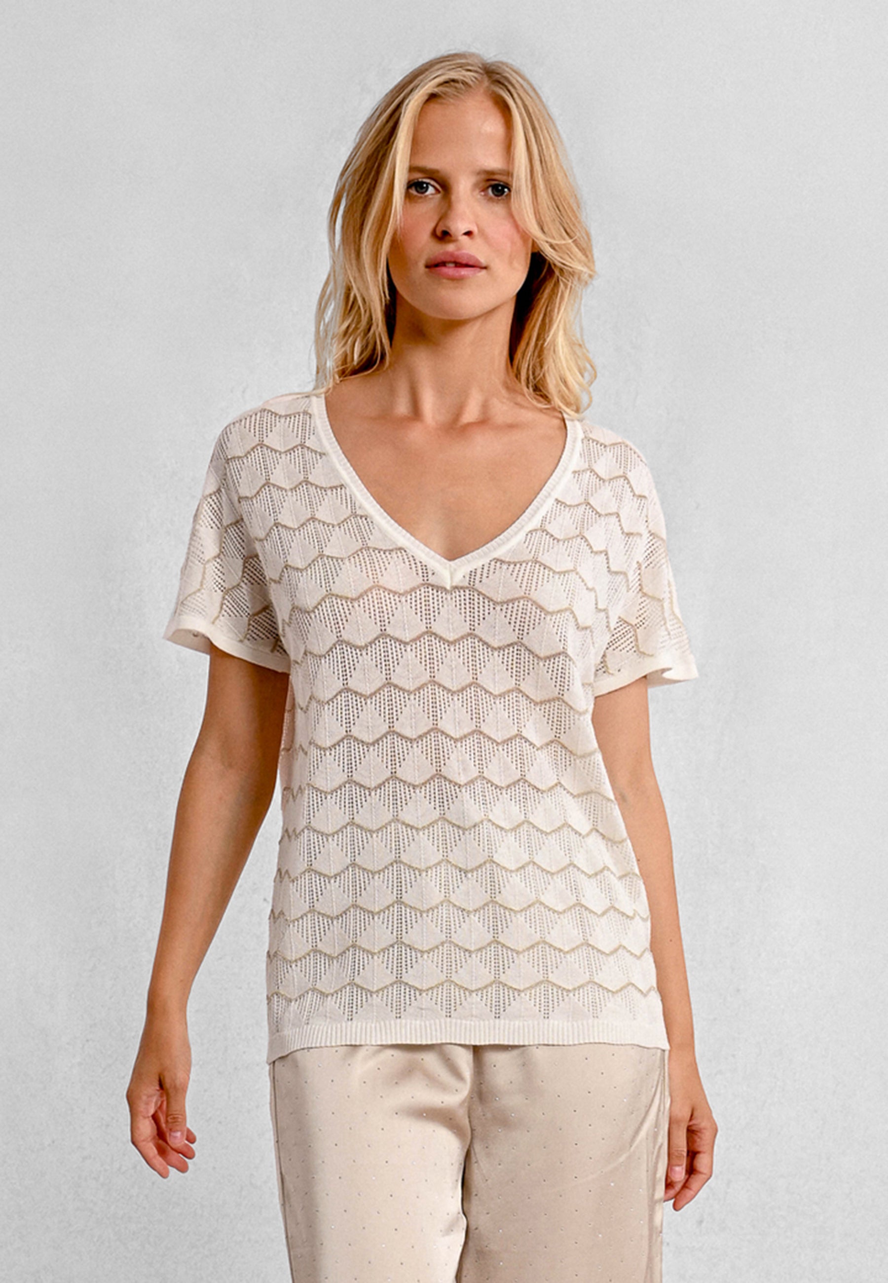 Maglia Donna Mezza Manica Lurex MOLLY BRACKEN LA1718DP