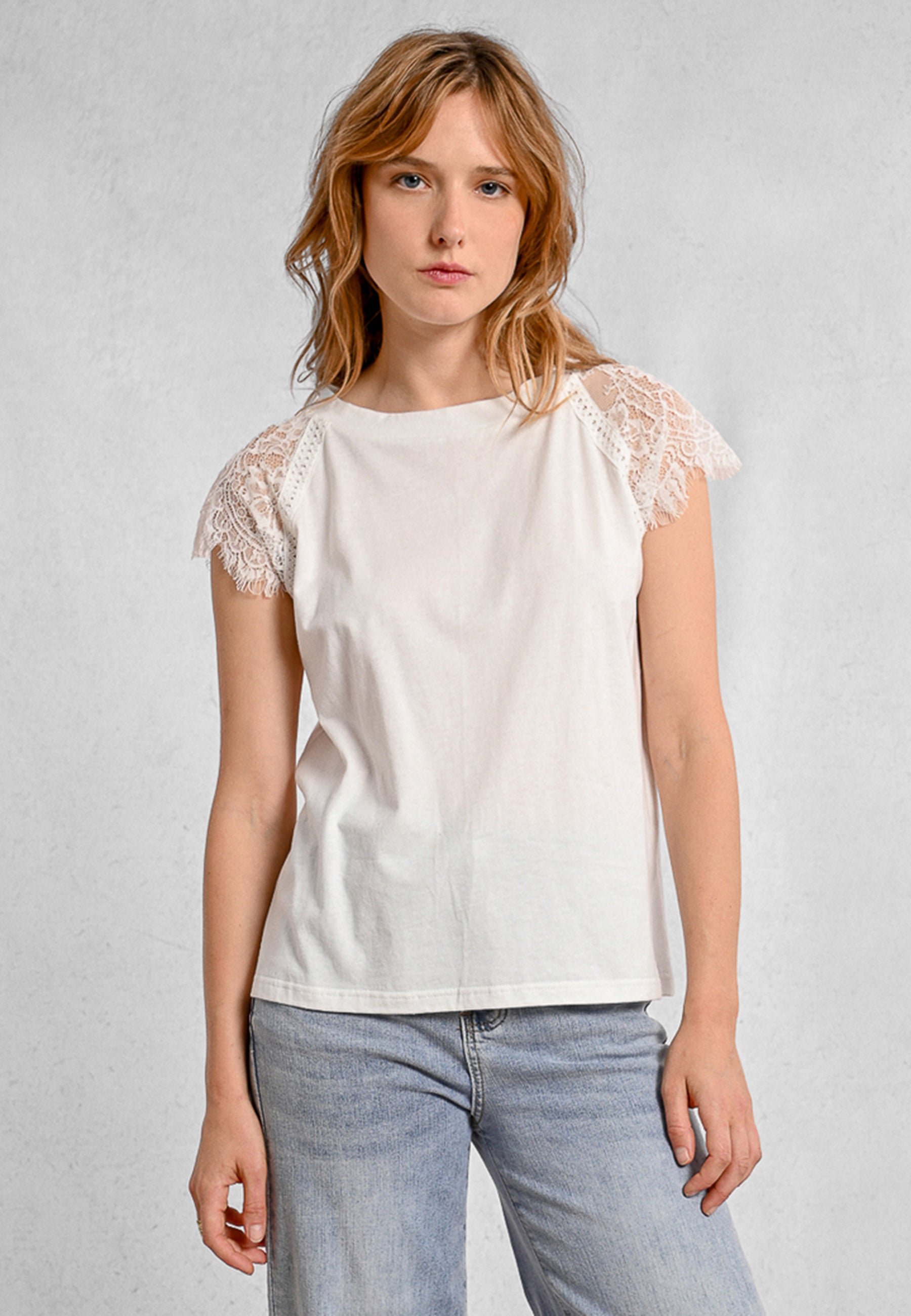 T-Shirt Donna Cotone e Pizzo MOLLY BRACKEN LA1745DE
