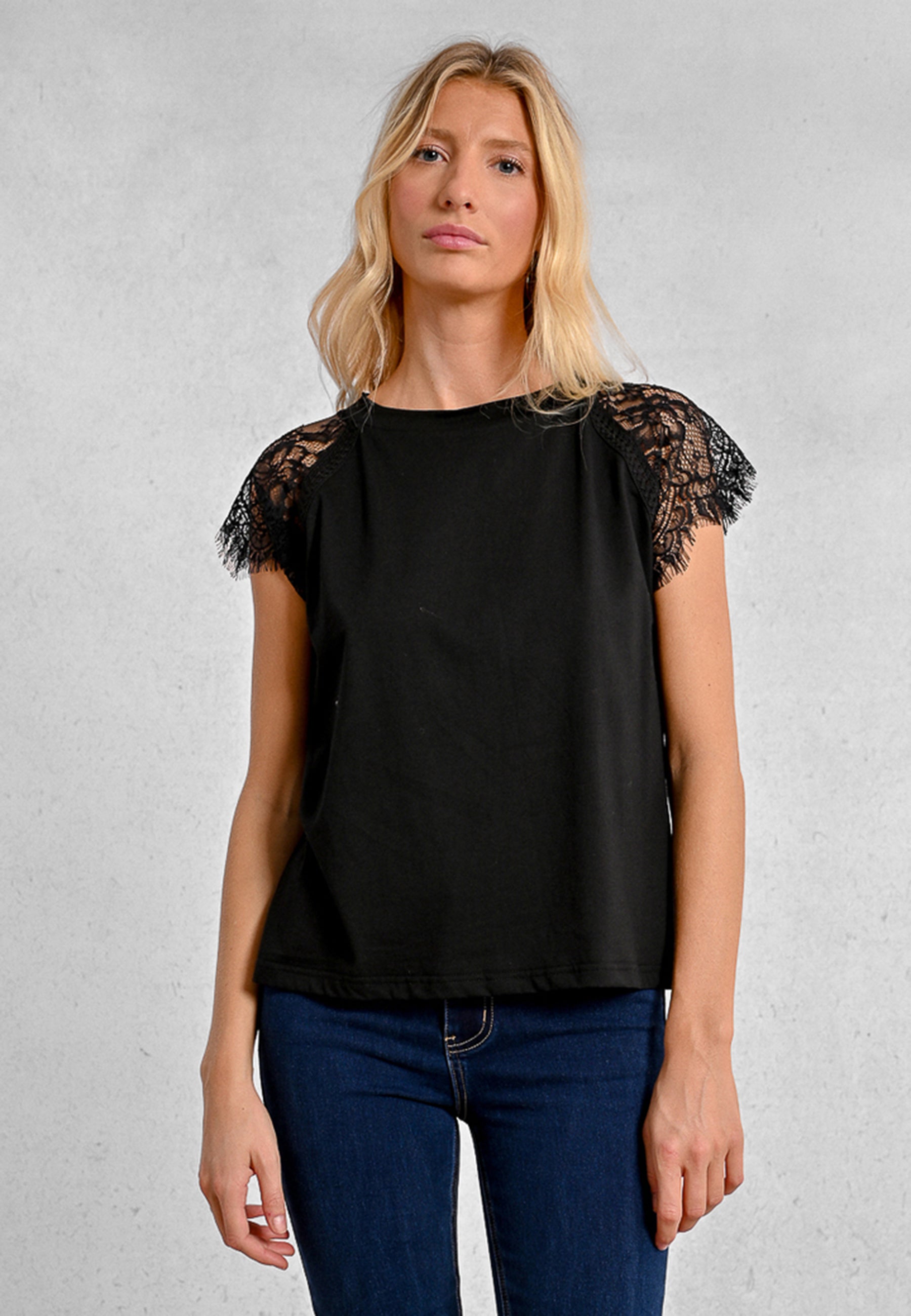 T-Shirt Donna Cotone e Pizzo MOLLY BRACKEN LA1745DE