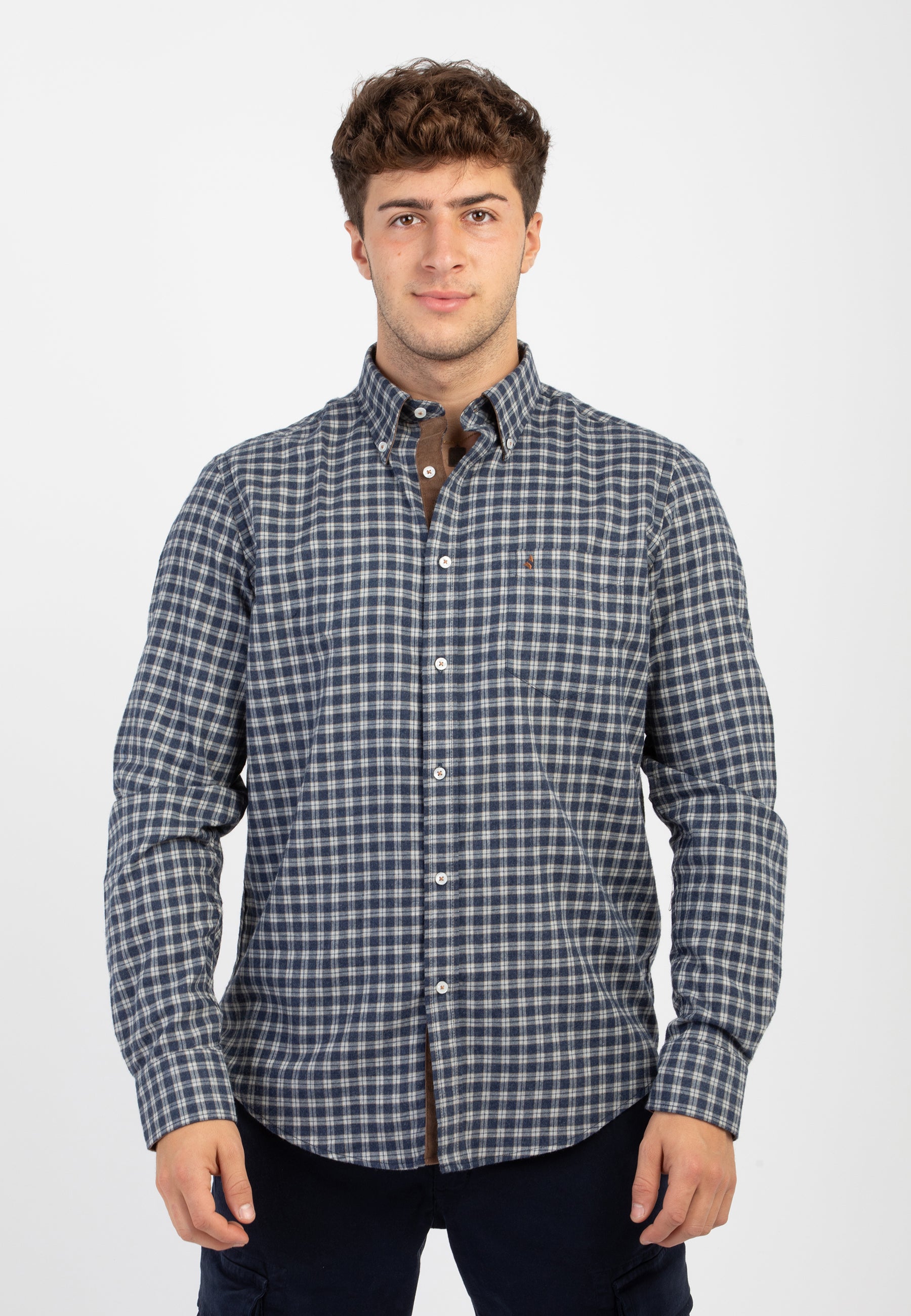 NAVIGARE Camicia Uomo Manica Lunga Flanella Puro Cotone ART. NH3044