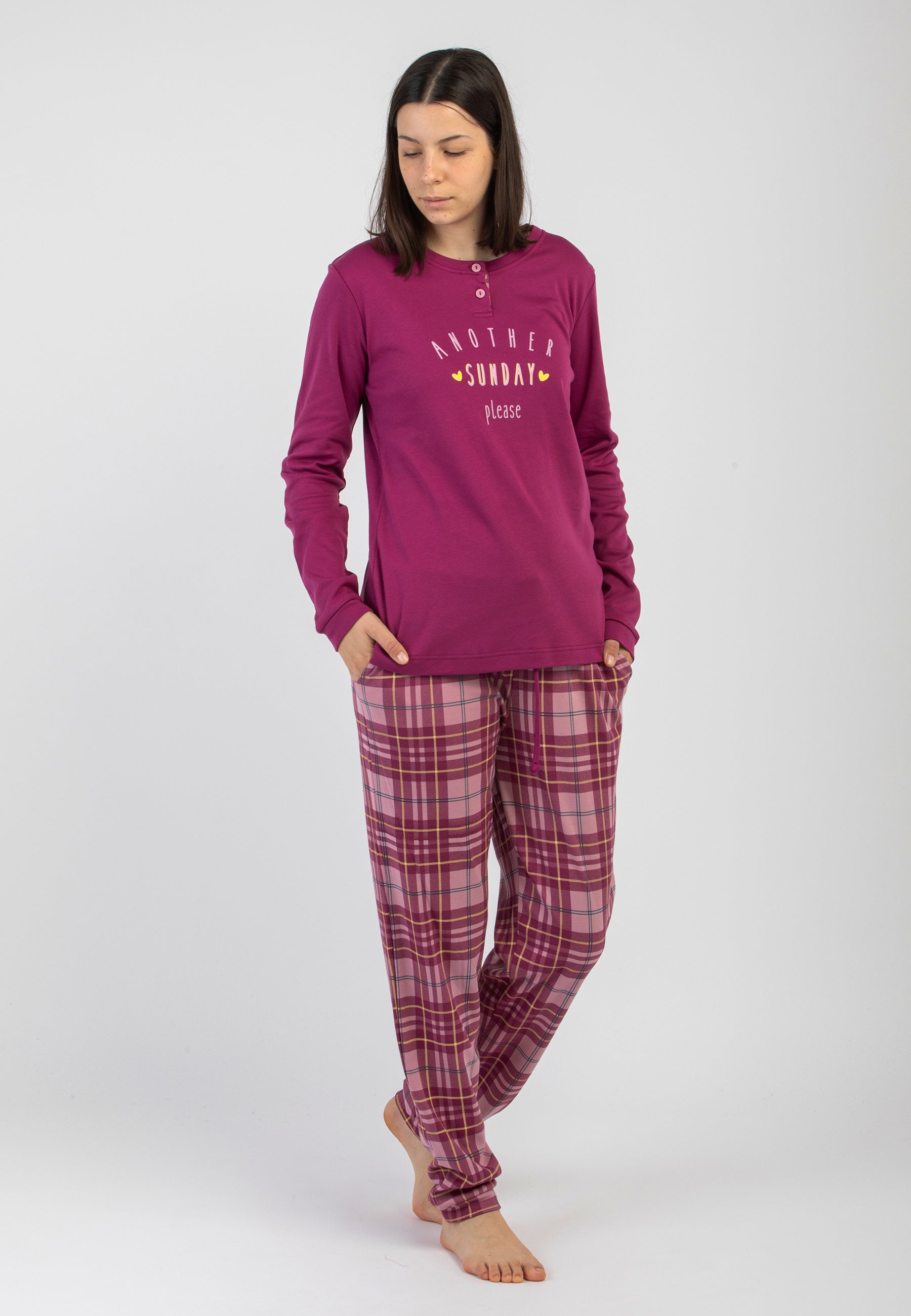 Pigiama Donna Cotone Felpato NOI DI NOTTE FA008791