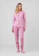 NOI DI NOTTE Pigiama Lungo Donna Cotone e Pile Invernale ART. FA009331
