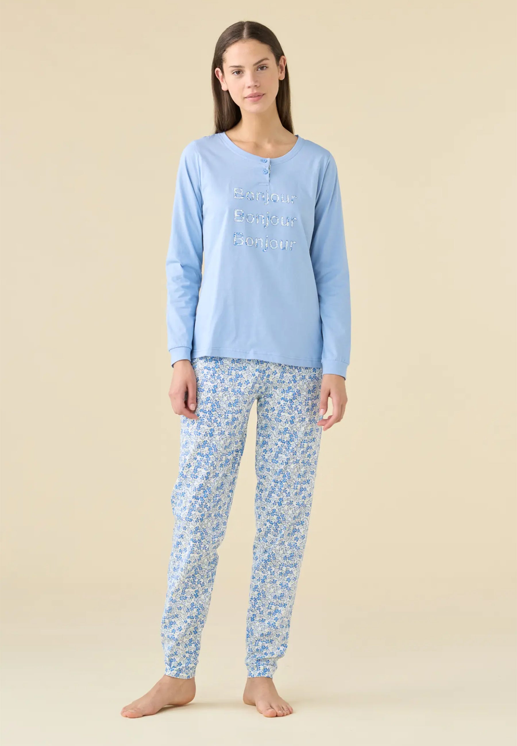 NOI DI NOTTE Pigiama Donna Lungo Cotone Estivo ART. FA009467