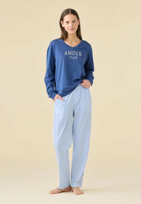 NOI DI NOTTE Pigiama Donna Lungi Cotone Leggero FA009473