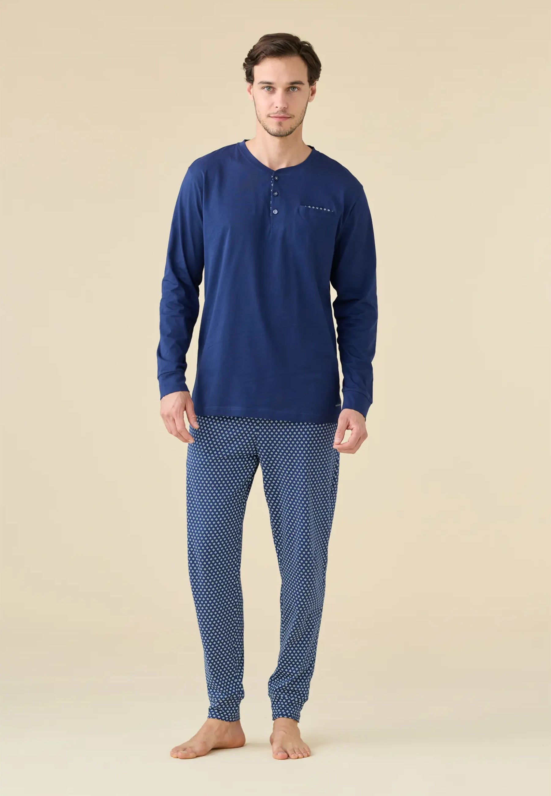 NOI DI NOTTE Pigiama Uomo Lungo Cotone Estivo ART. FC003225