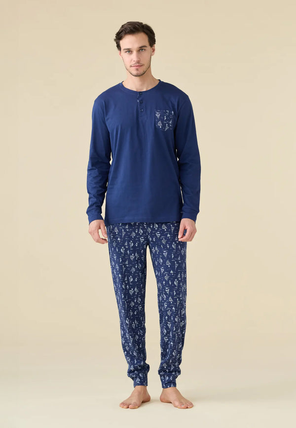 NOI DI NOTTE Pigiama Uomo Lungo Cotone Estivo ART. FC003226