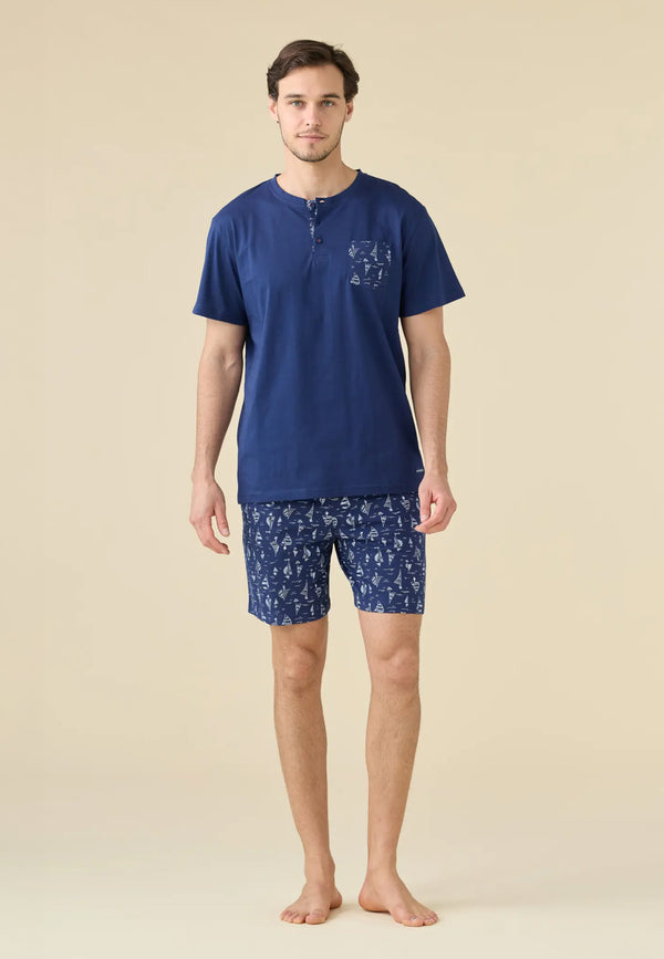 NOI DI NOTTE Pigiama Uomo Corto Cotone Estivo ART. FC003269