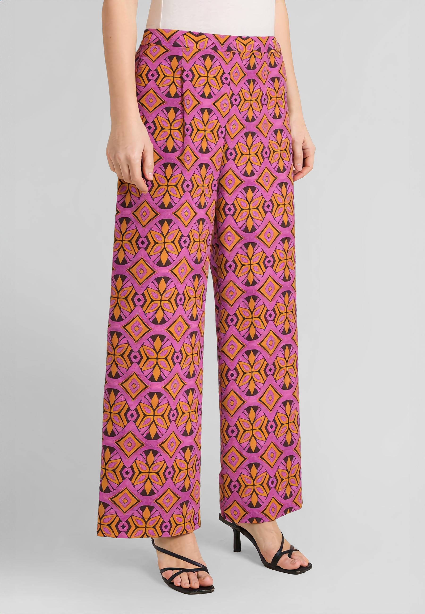 LUISA VIOLA Pantalone Donna Curvy In Viscosa Fantasia ART. P010F1-32M1