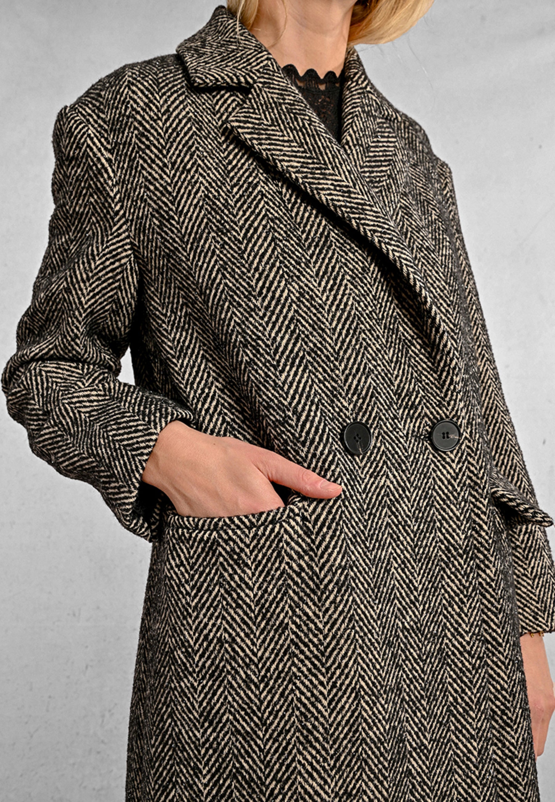 Cappotto Donna Panno Spigato MOLLY BRACKEN P1746BCH