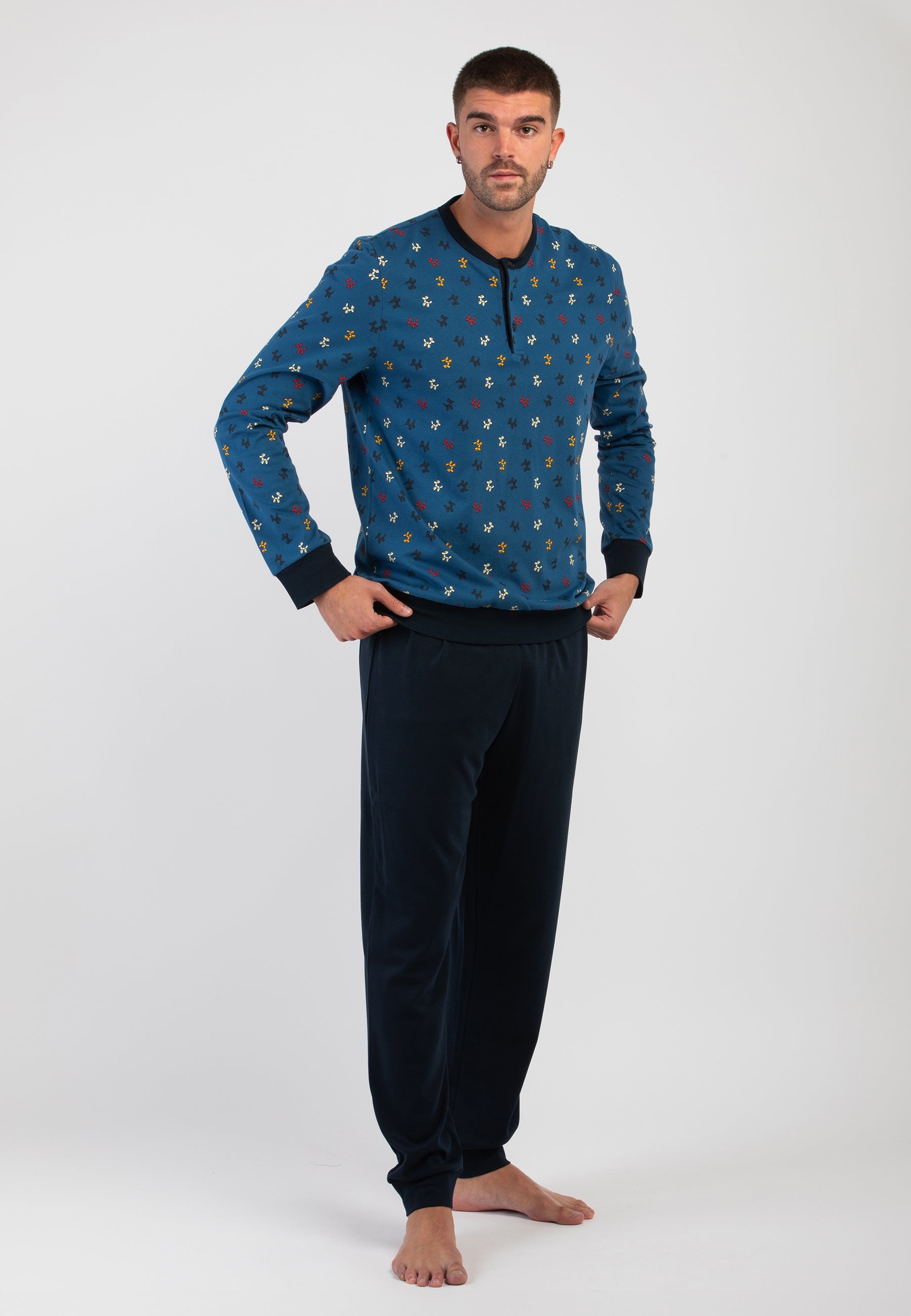 Pigiama Uomo 100% Cotone Felpato PEROFIL VPRT92988