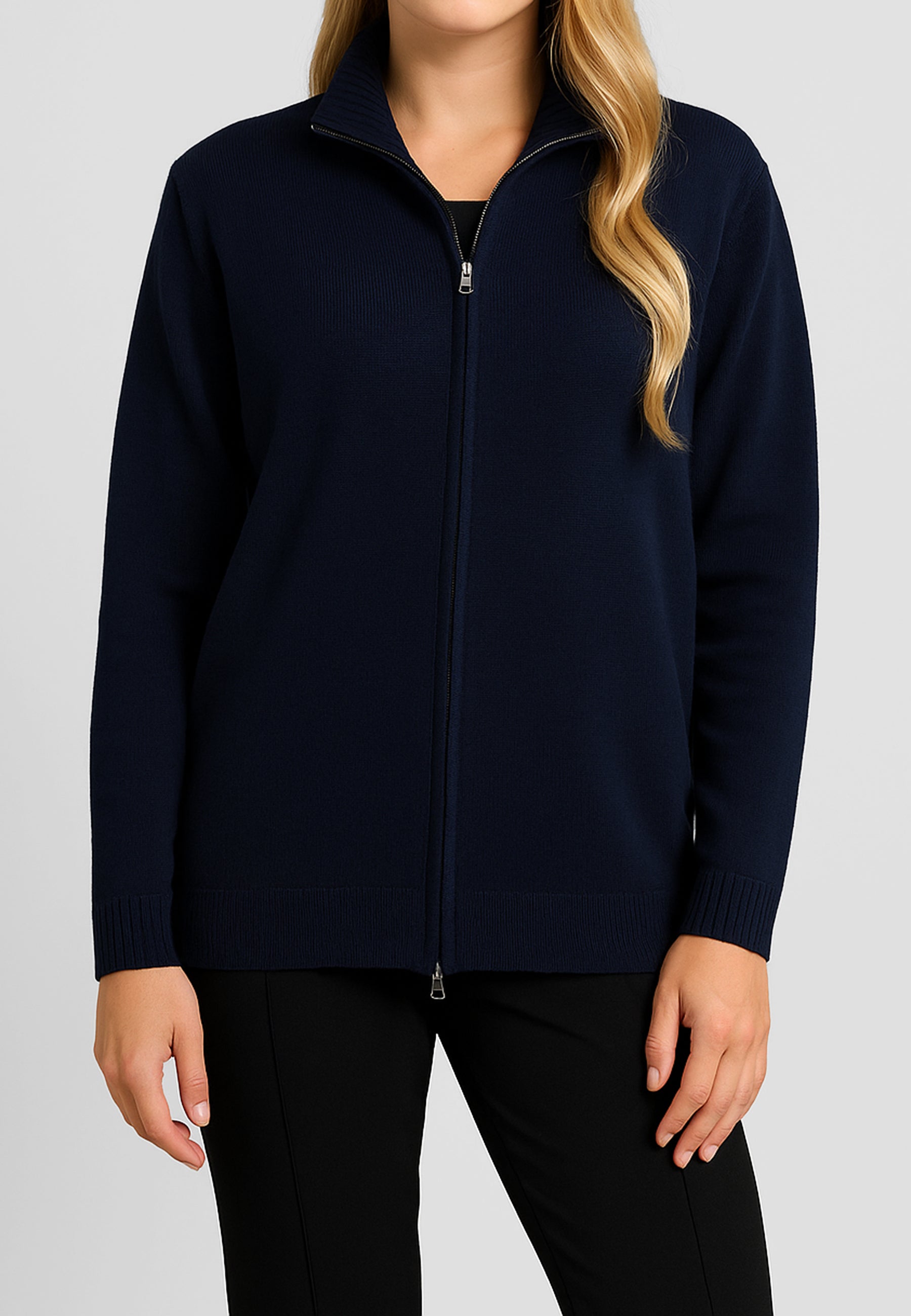 PREMODE Giacca Zip Donna Maglia in Pura Lana ART. 325077