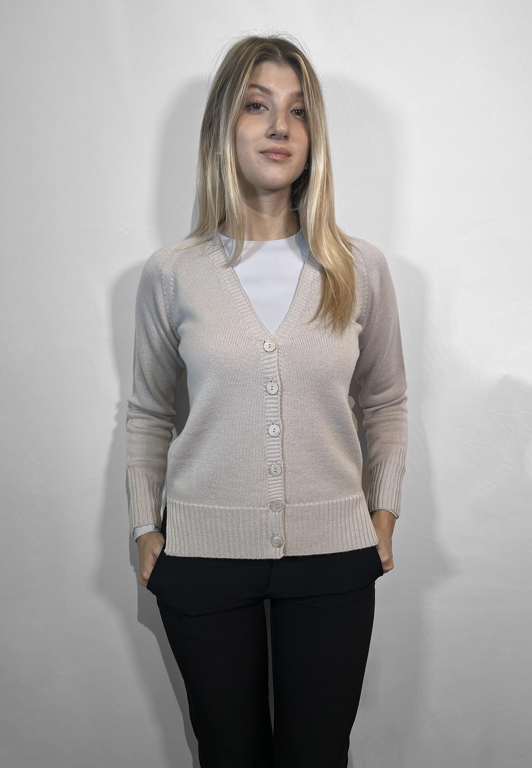 PREMODE Giacca Donna Maglia Cardigan in Pura Lana ART. 325632