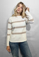 PREMODE Maglia Donna Manica Lunga Lana Cashmere Rigata ART. 345695