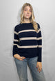 PREMODE Maglia Donna Manica Lunga Lana Cashmere Rigata ART. 345695