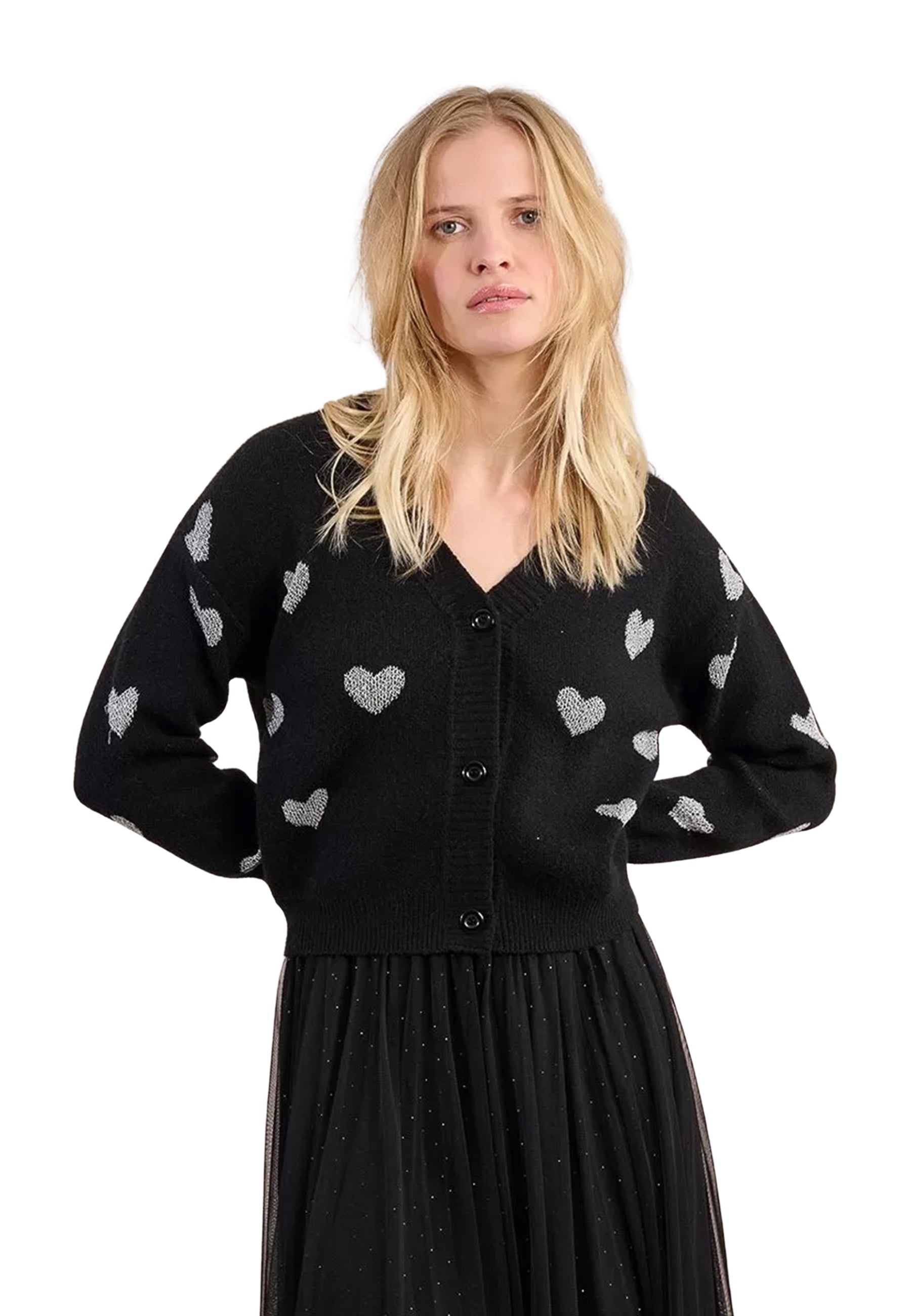 Cardigan Donna Manica Lunga Bottoni Lurex MOLLY BRACKEN LA1775DN