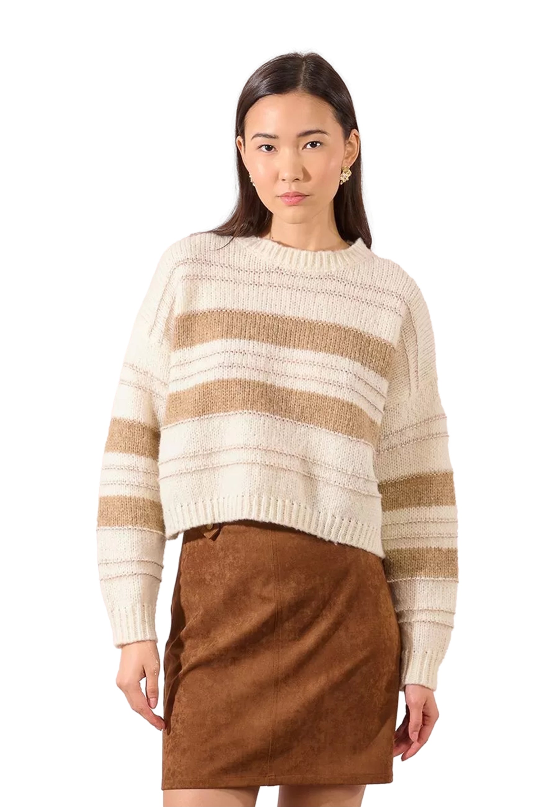 Maglia Donna Manica Lunga Rigata Lurex MOLLY BRACKEN LA1794DN