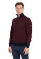 Lupetto con zip in lana a nido d'ape NVD1501