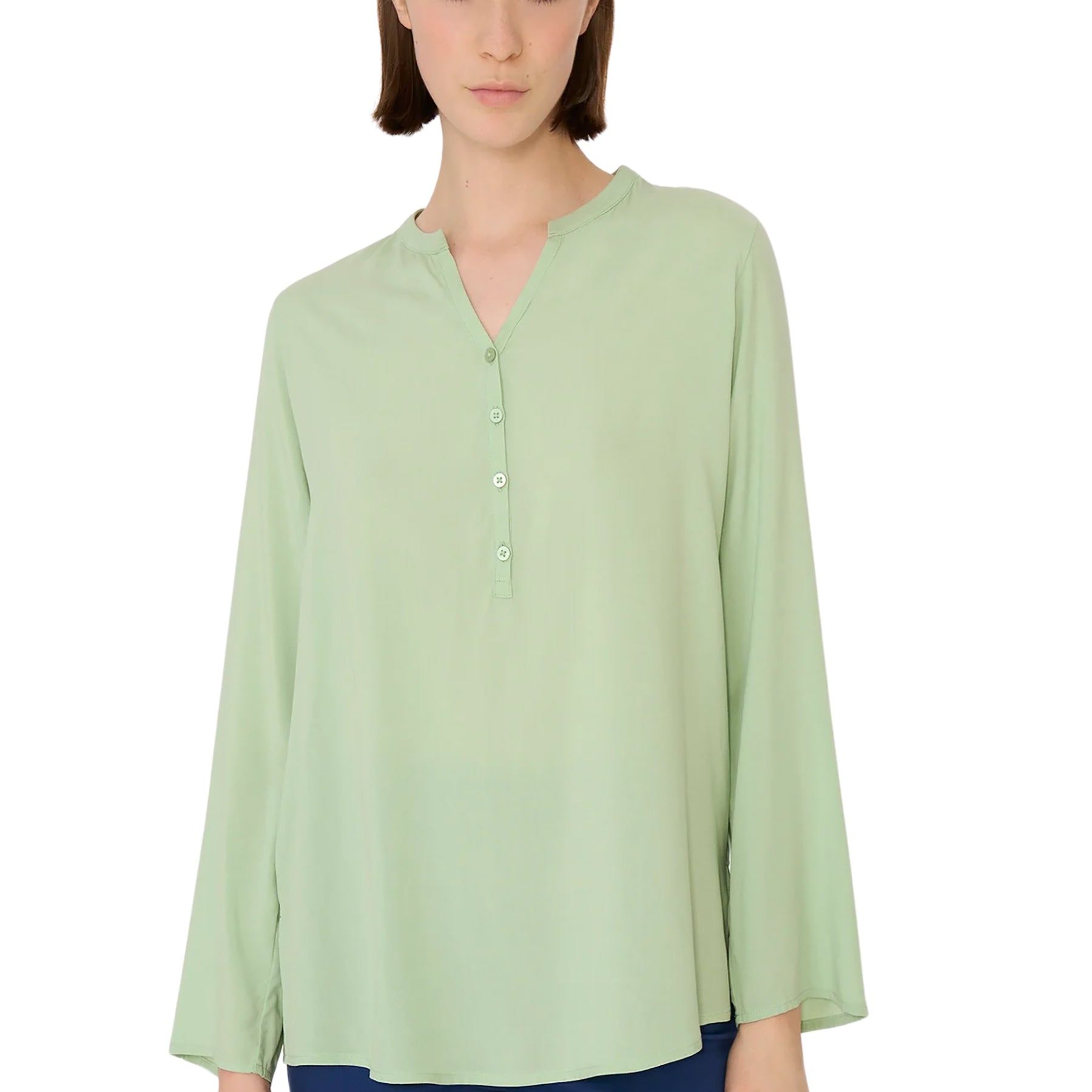 Bluse e camicie di viscosa eleganti a maniche a tre quarti da donna, Primavera/Estate 2026 Bluse e camicie di viscosa eleganti a maniche a tre quarti da donna, Primavera/Estate 2026