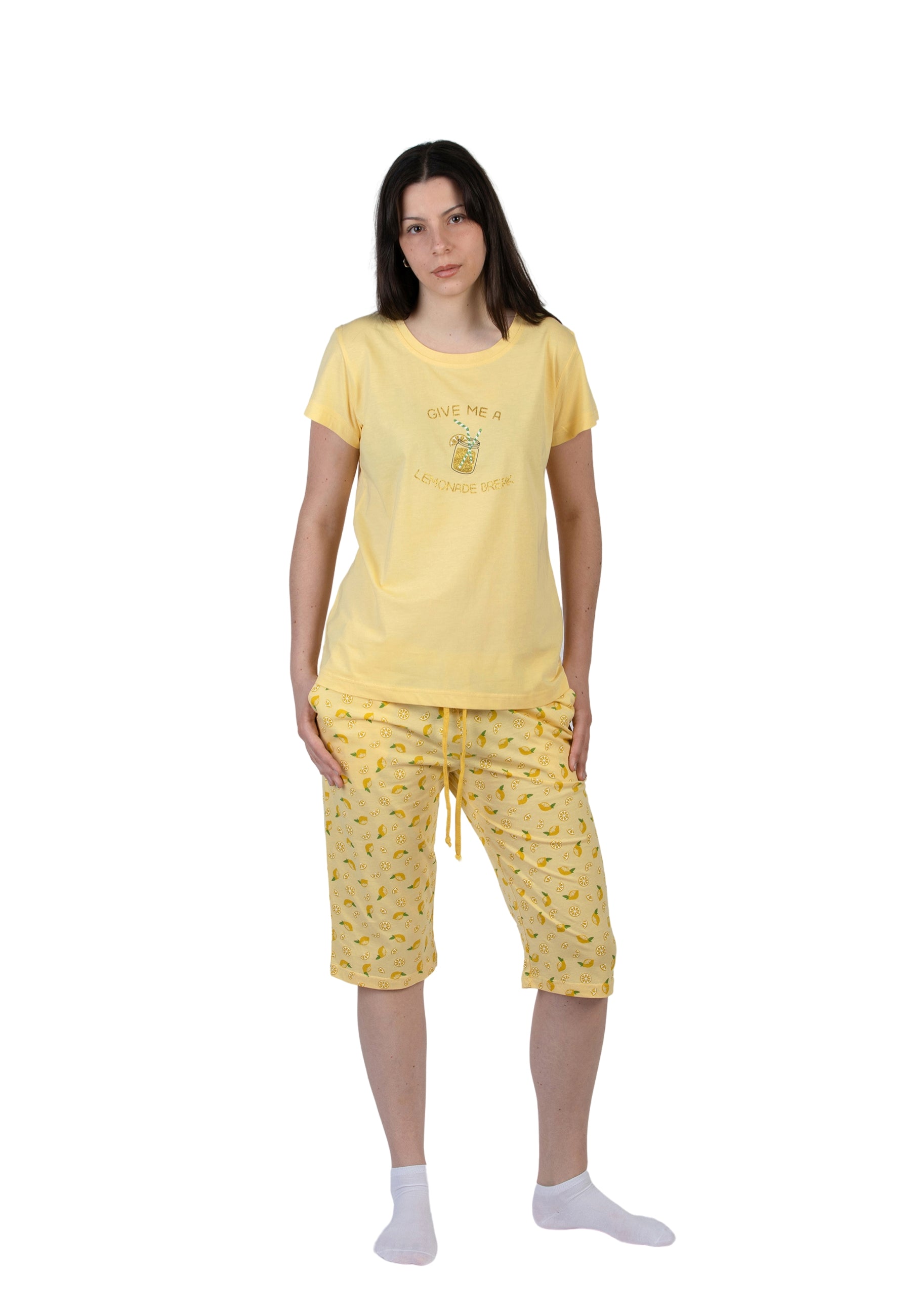 Pigiama Donna Corto Mezza Manica 100% Cotone NOI DI NOTTE FA8643