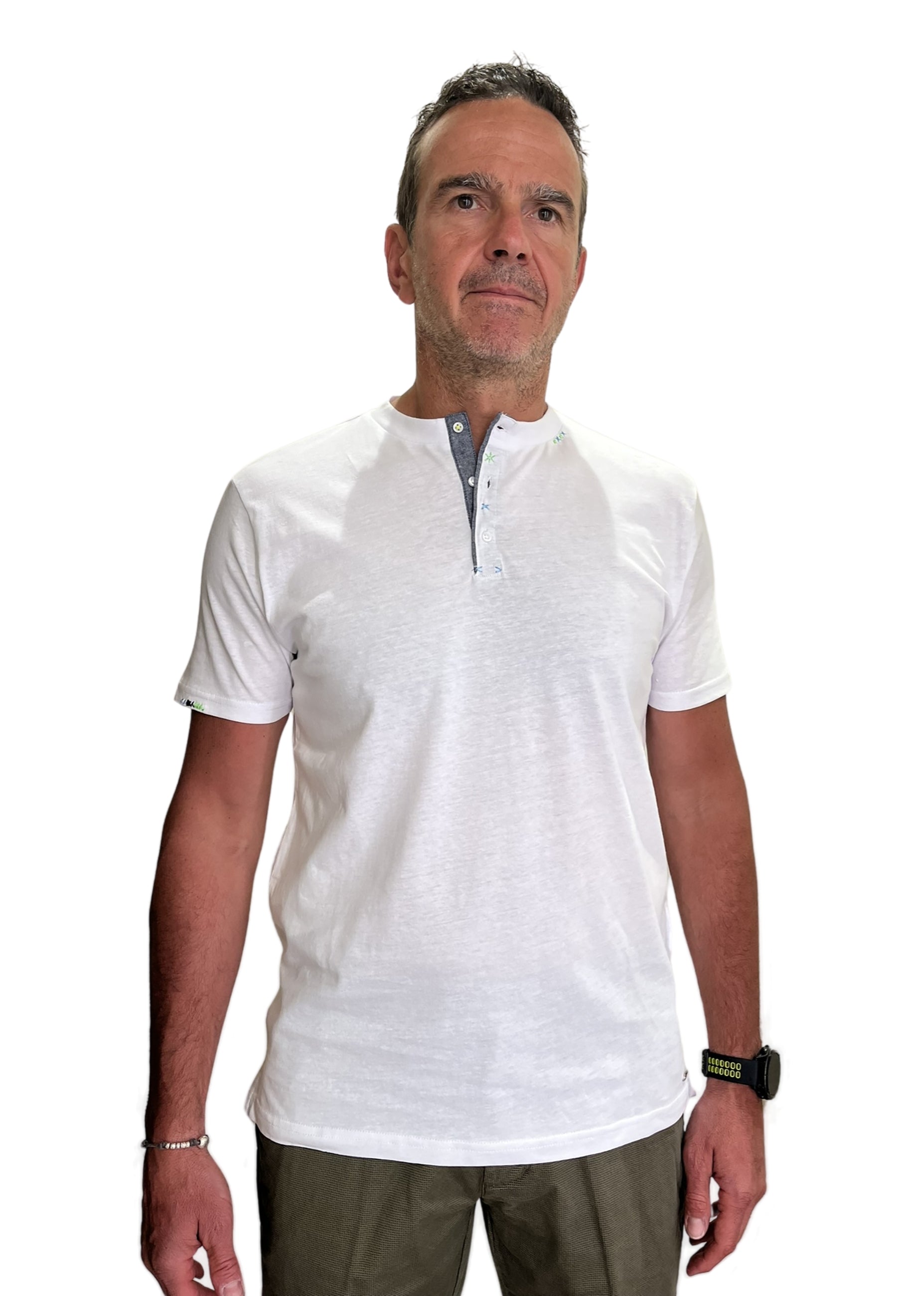 T-shirt Uomo Serafino 100% Cotone MARKUP MK691044